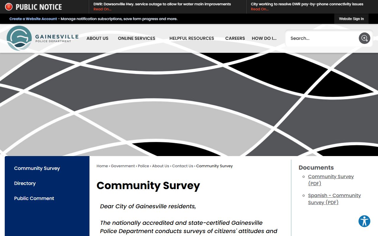 Gainesville Police Department website for Gainesville bench warrants