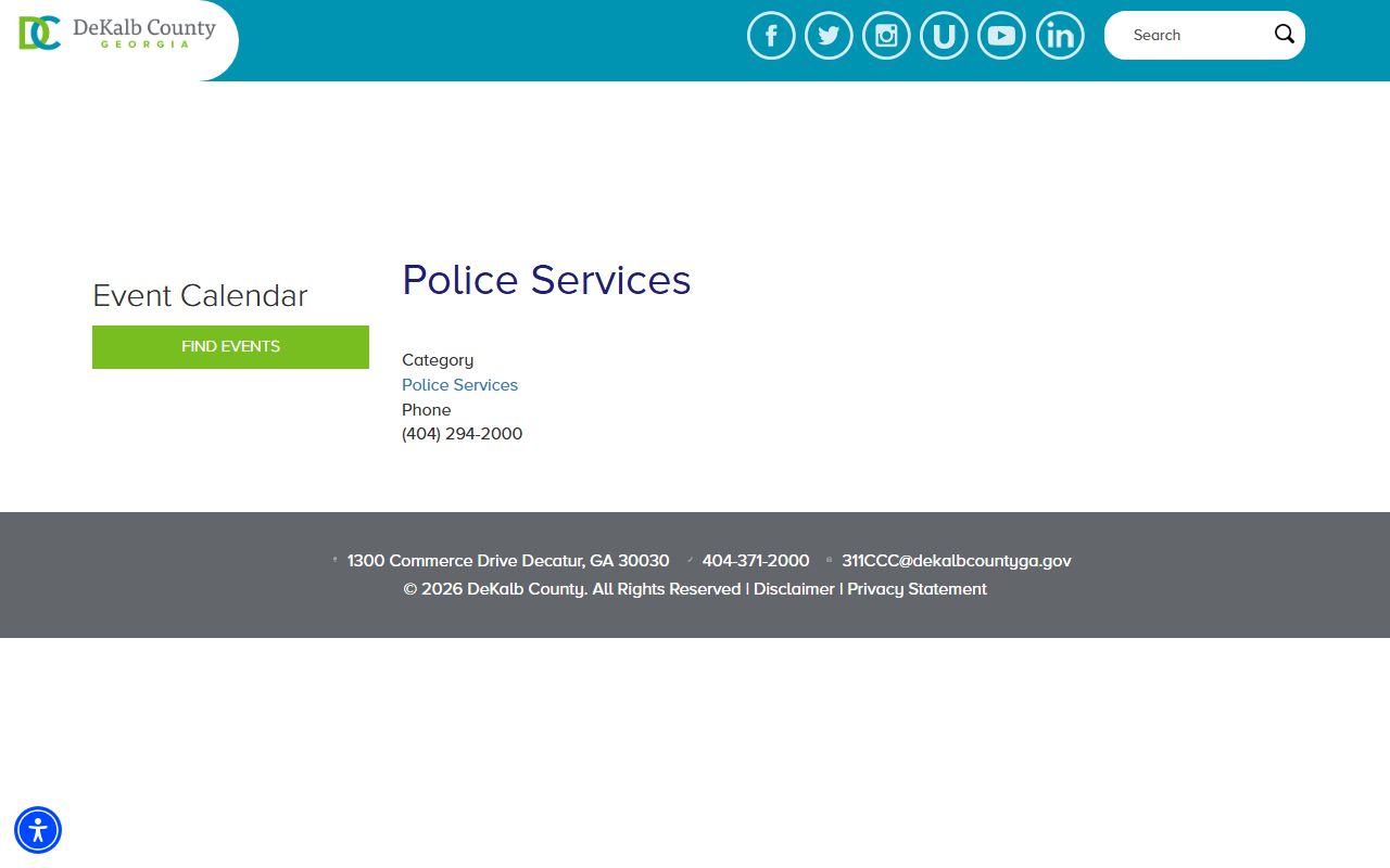 DeKalb County Police Services page for Redan bench warrants