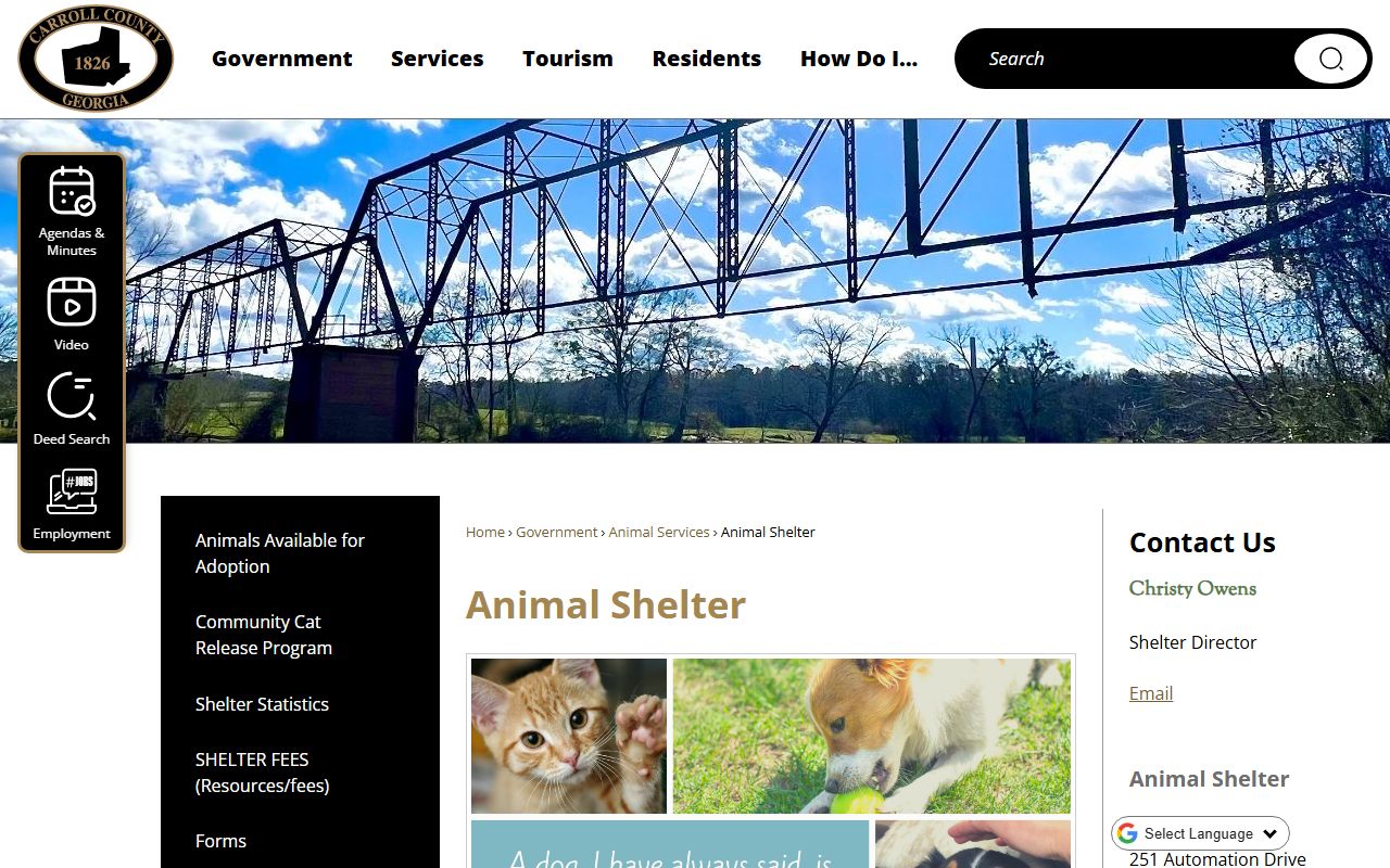 Carroll County Sheriff Office website for bench warrant information