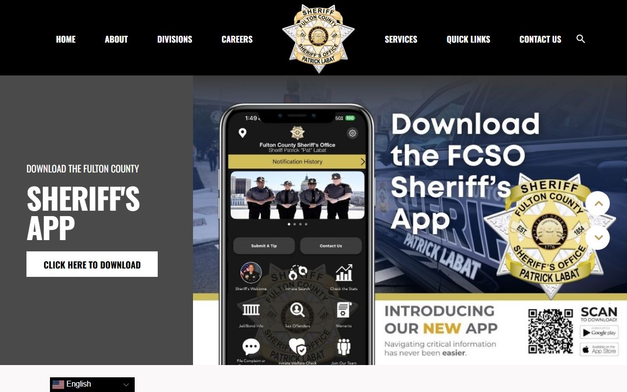 Fulton County Sheriff Office homepage bench warrants