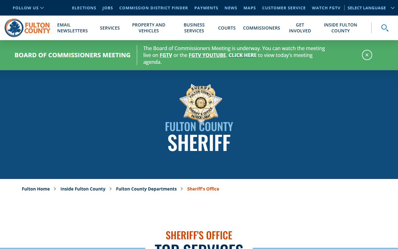 Fulton County government sheriff page bench warrants